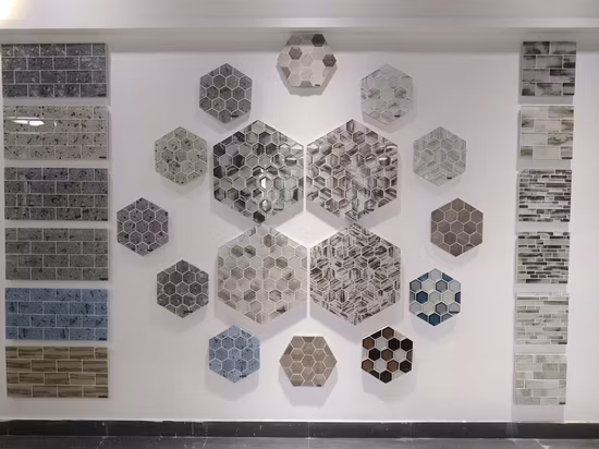 Beautiful Design Strip Tile Glass and Stone Kitchen Tile Glass Mosaic Tile