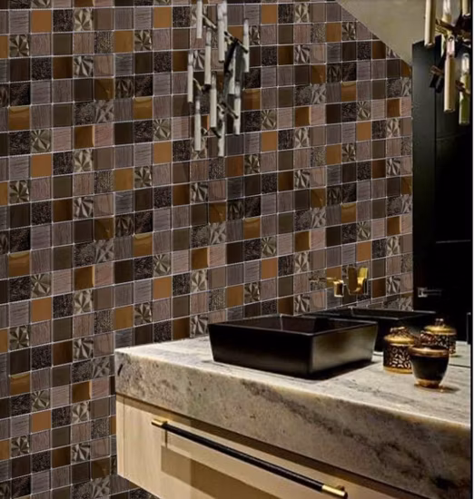 Оптовая цена фабрики Фошань синий зеленый цвет пол горячий бассейн мозаика из плавленого стекла